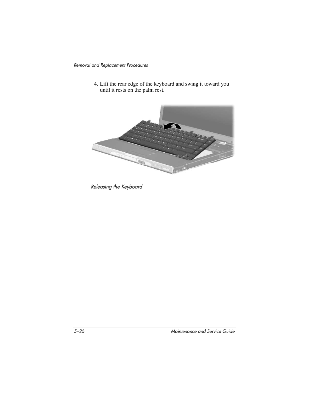 HP ze2000 manual Releasing the Keyboard 