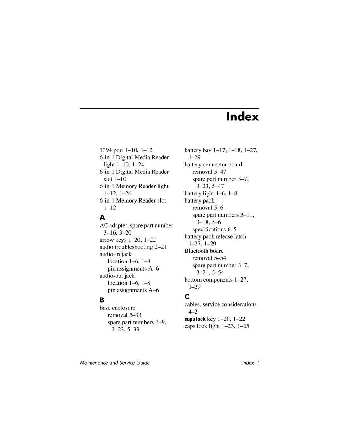 HP ze2000 manual Index 