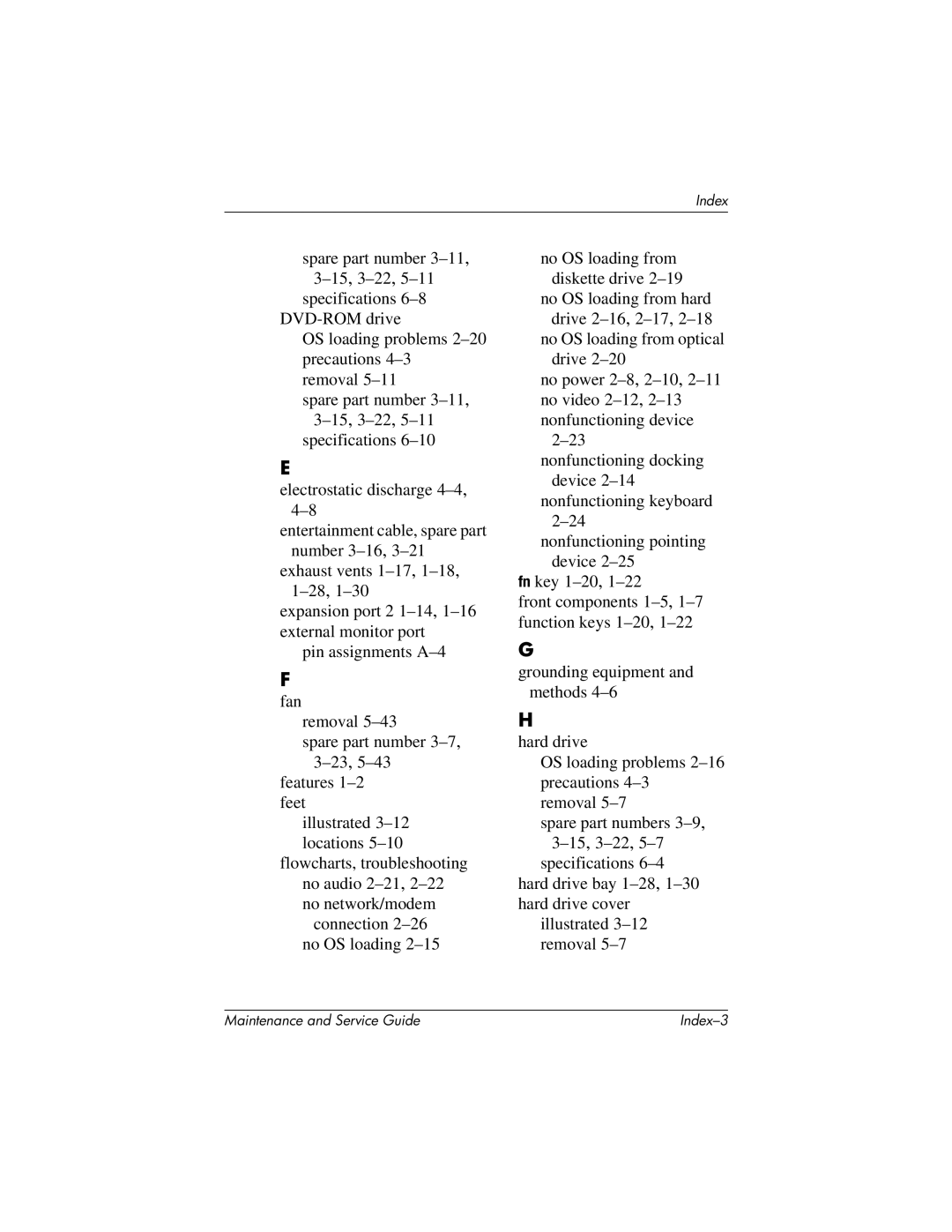 HP ze2000 manual Index-3 