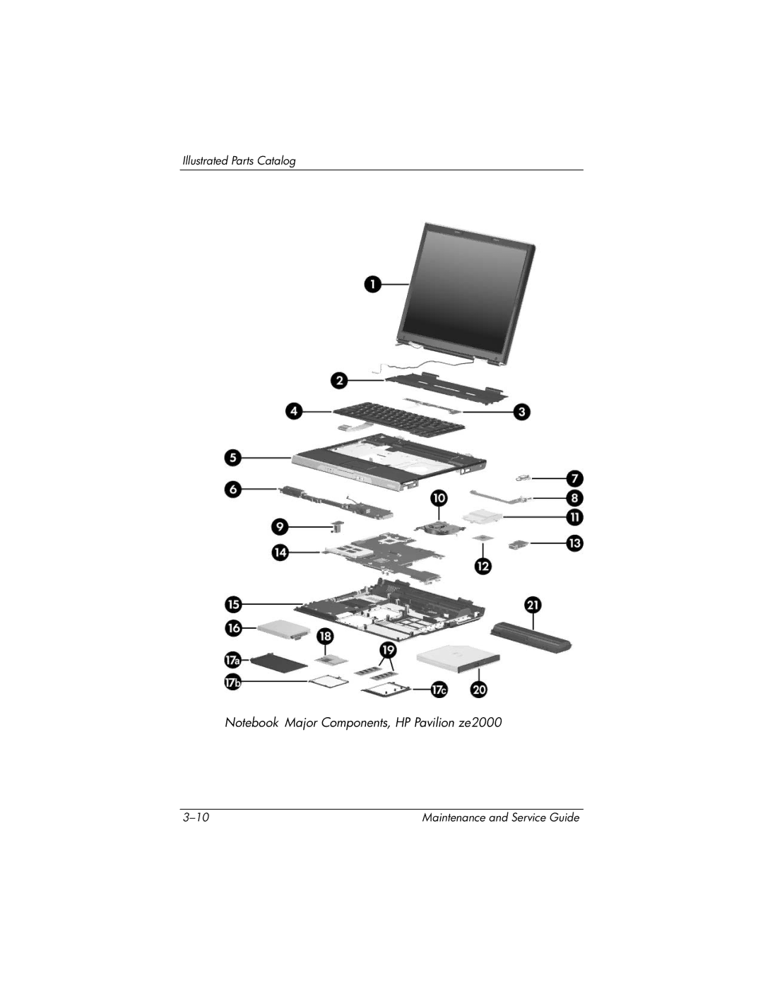 HP ze2000 manual Illustrated Parts Catalog 