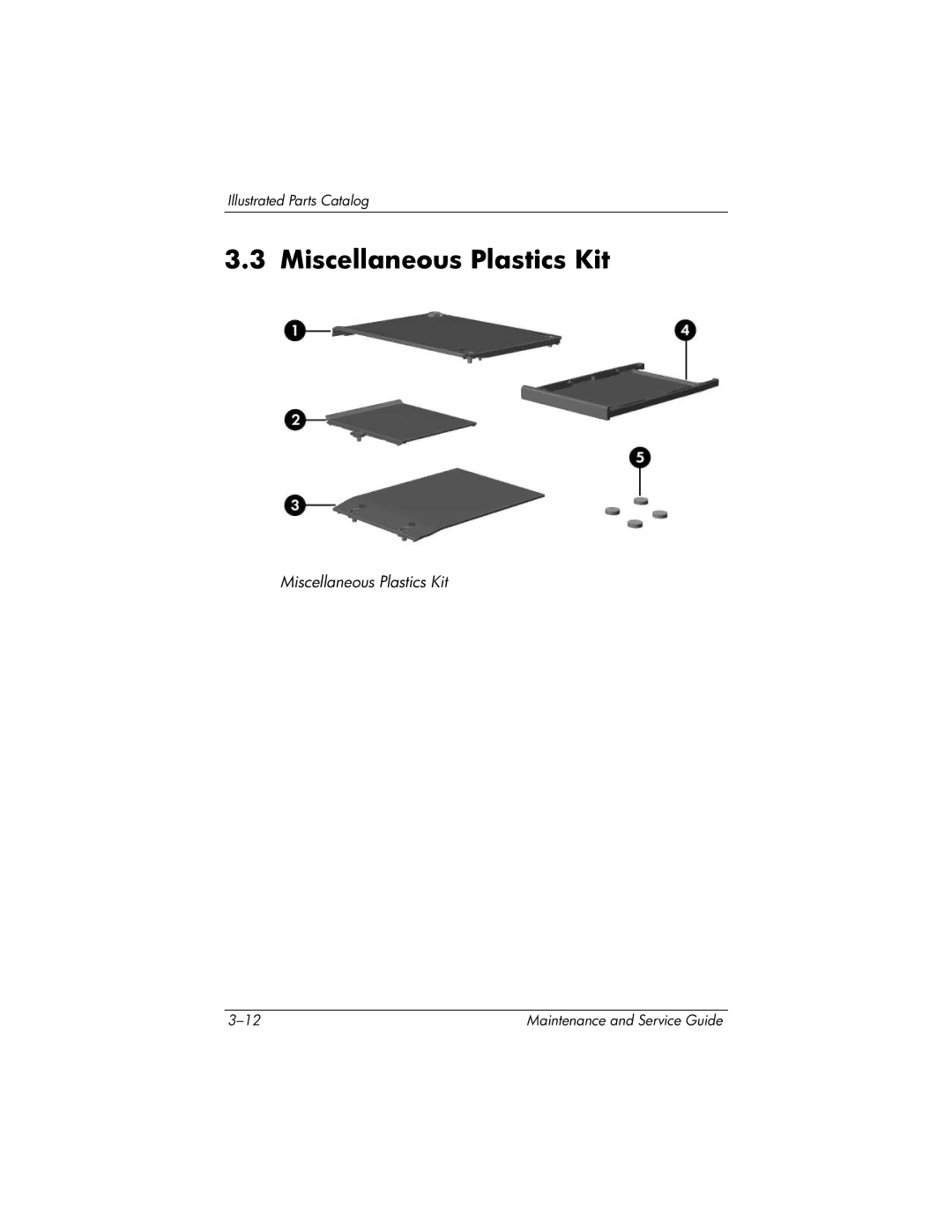 HP ze2000 manual Miscellaneous Plastics Kit 