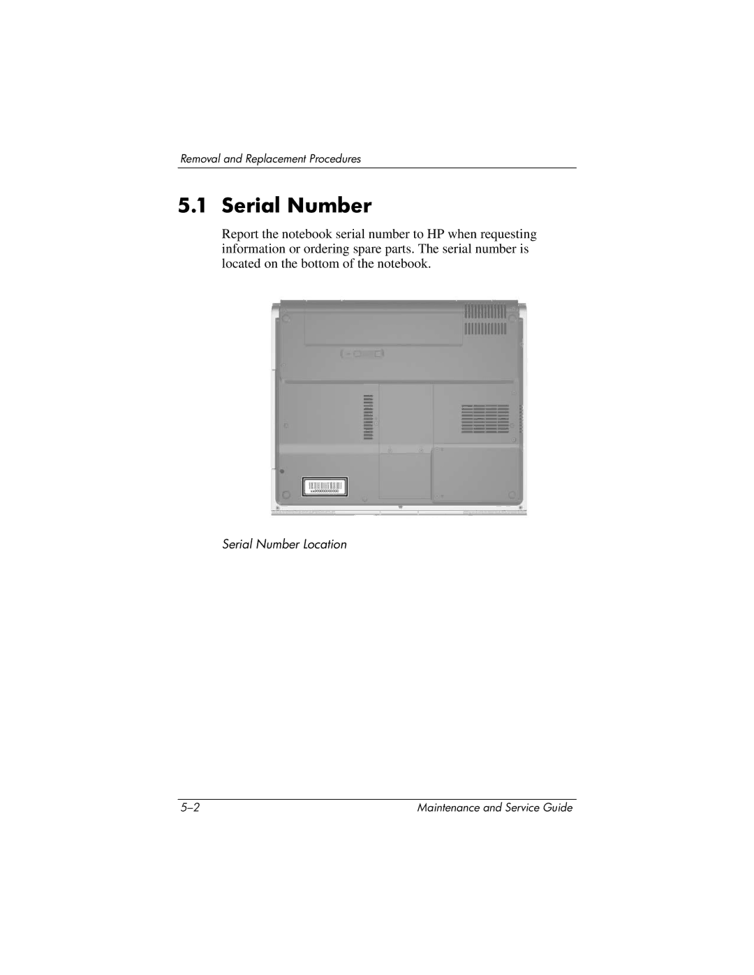 HP ze2000 manual Serial Number 