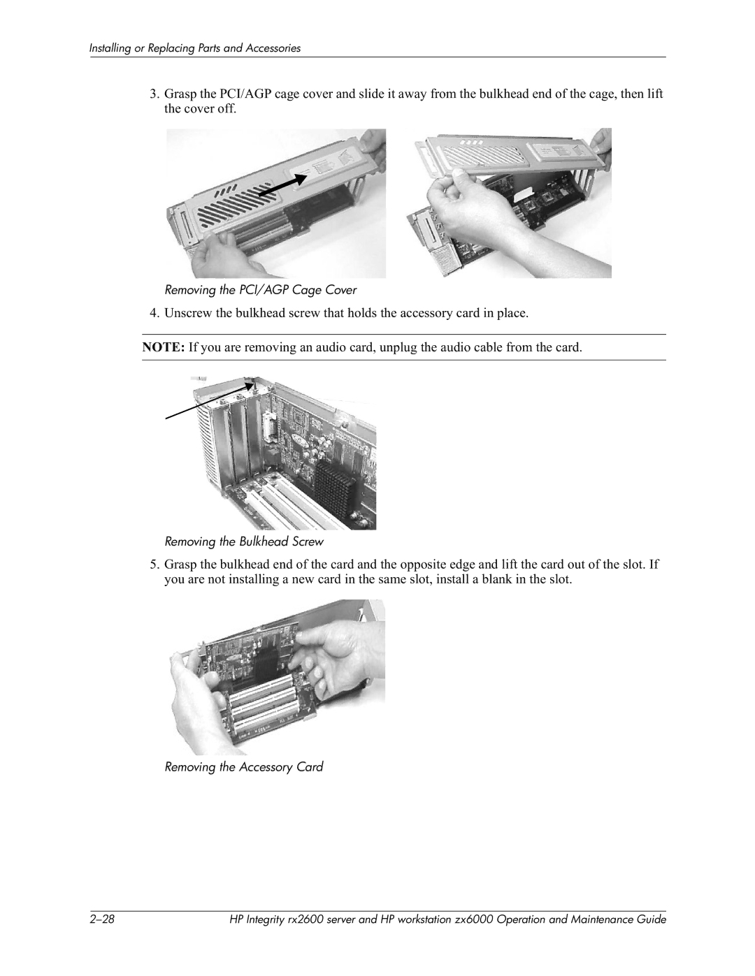 HP zx6000 manual Installing or Replacing Parts and Accessories 