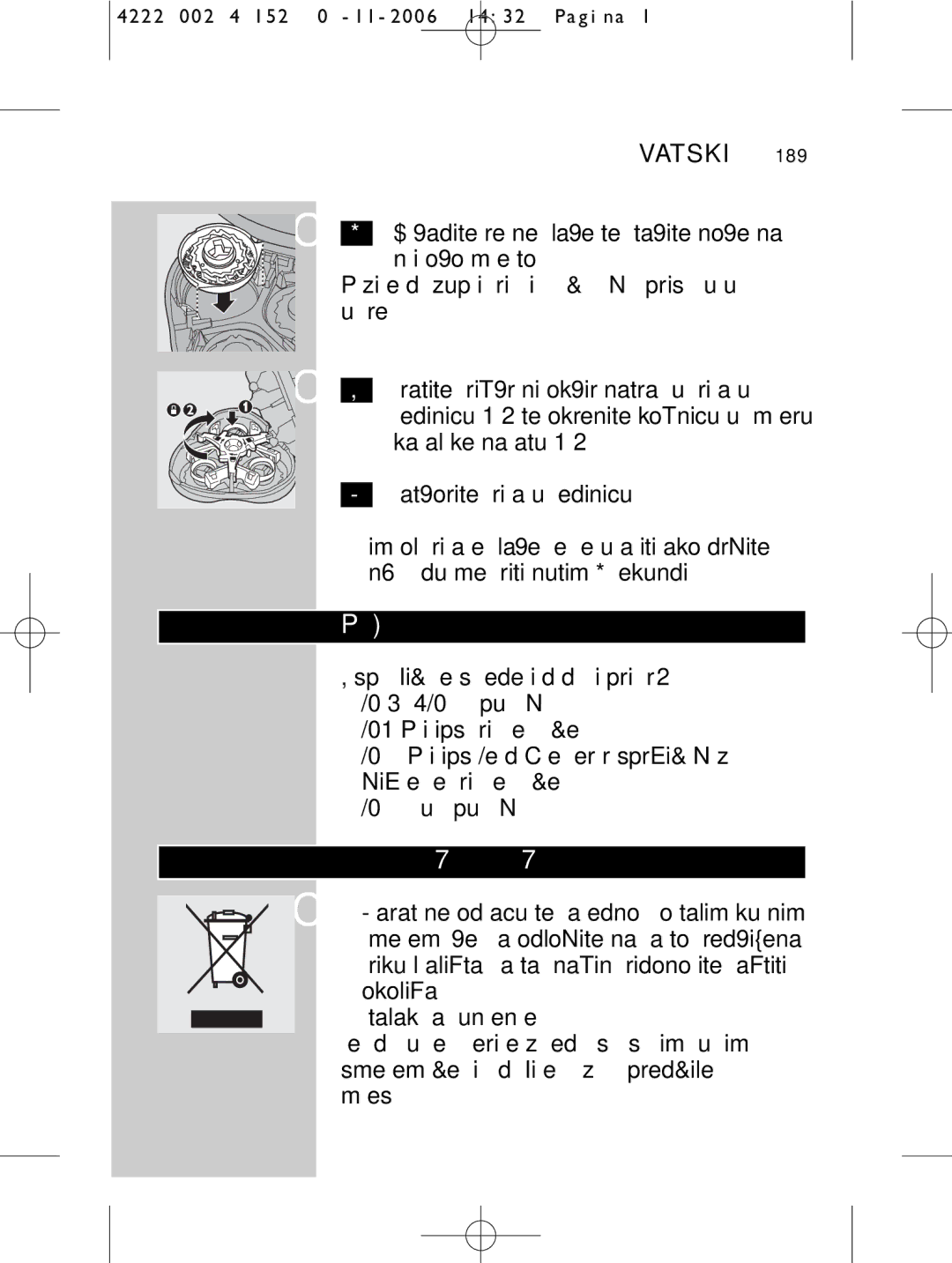 HQ 9160 manual Pribor, Napomene o zaštiti okoliša 