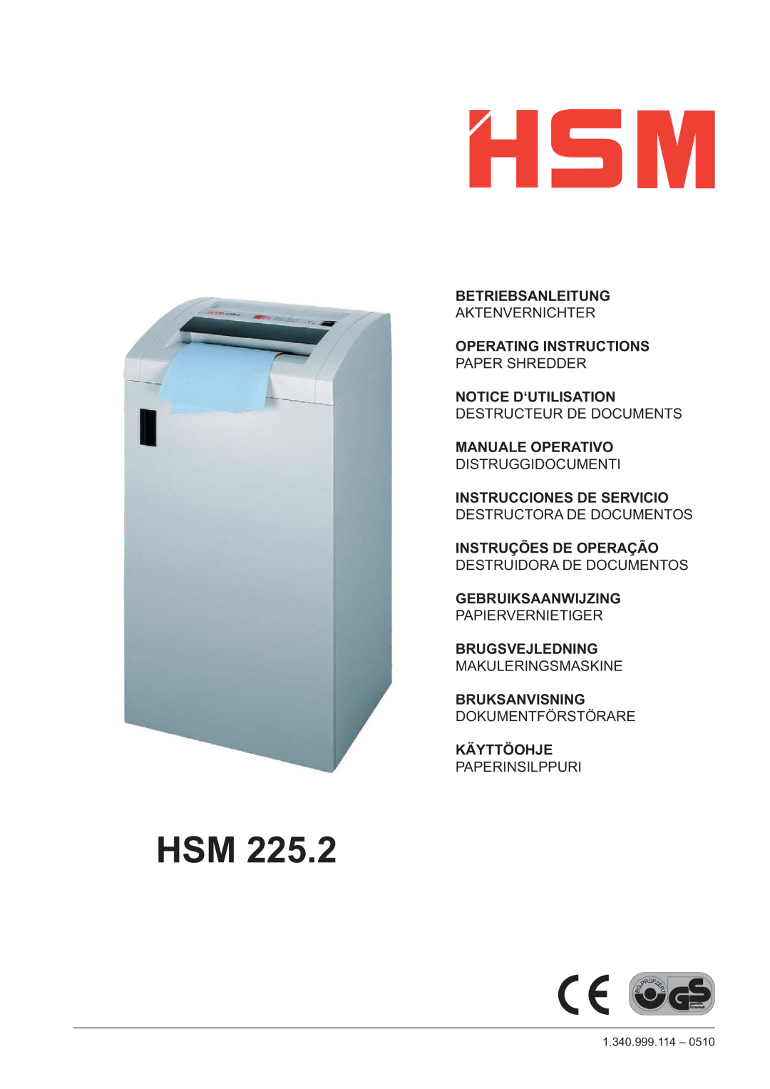 HSM 225.2 operating instructions Hsm 