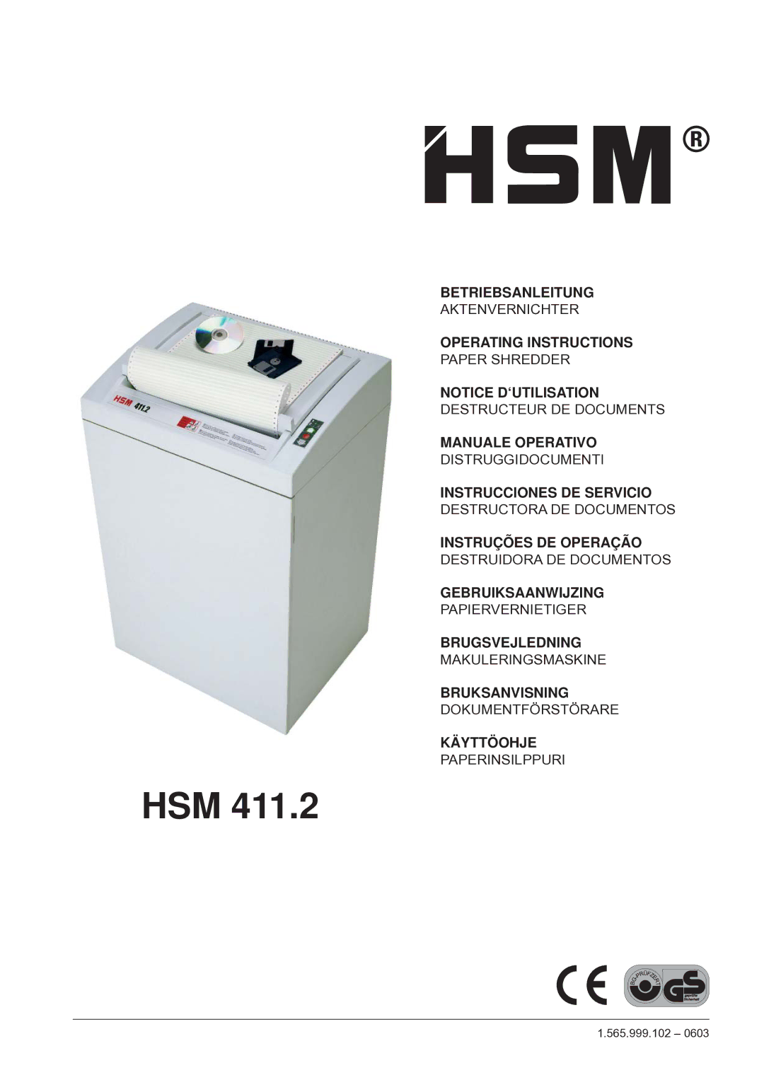 HSM HSM 411.2 operating instructions Hsm 