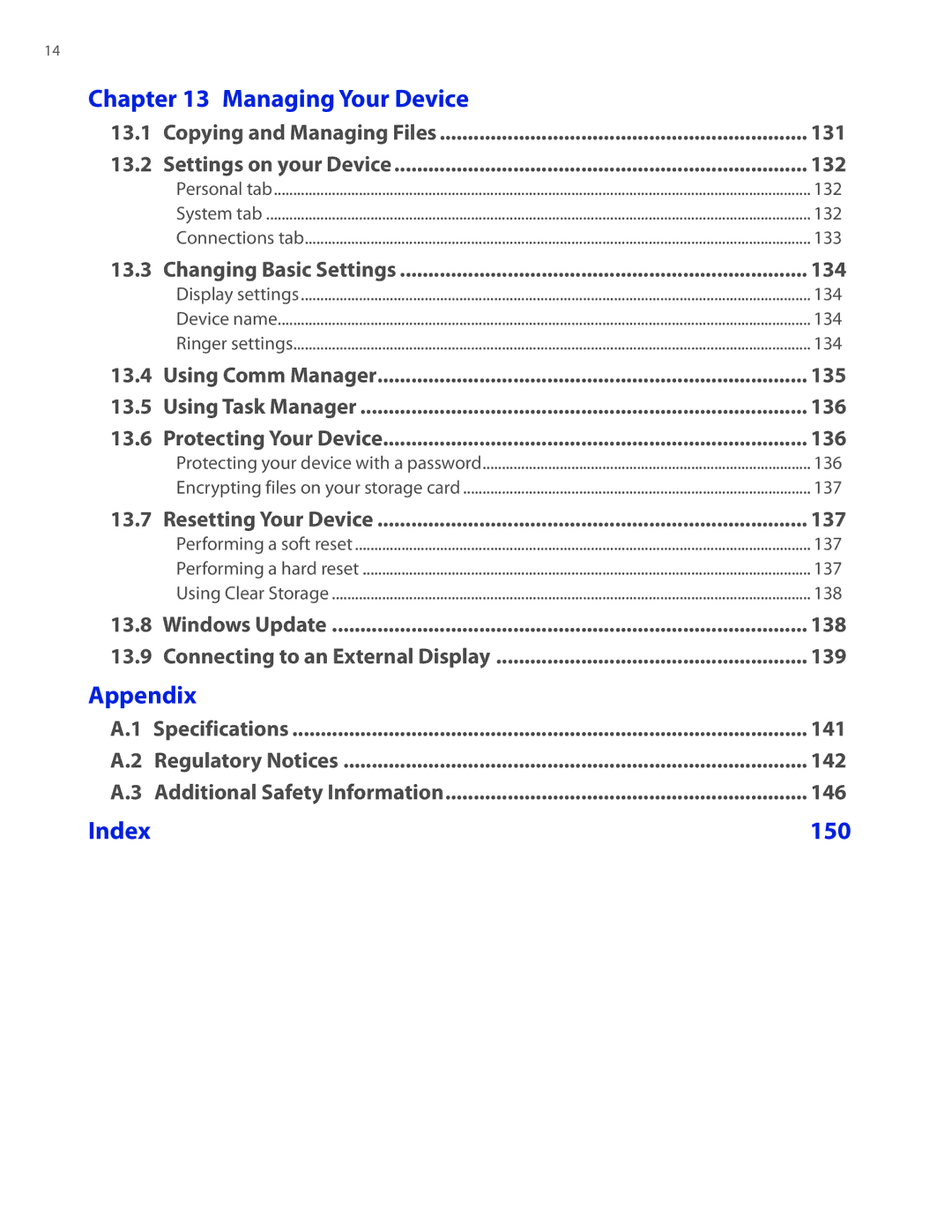 HTC 2 user manual Appendix 