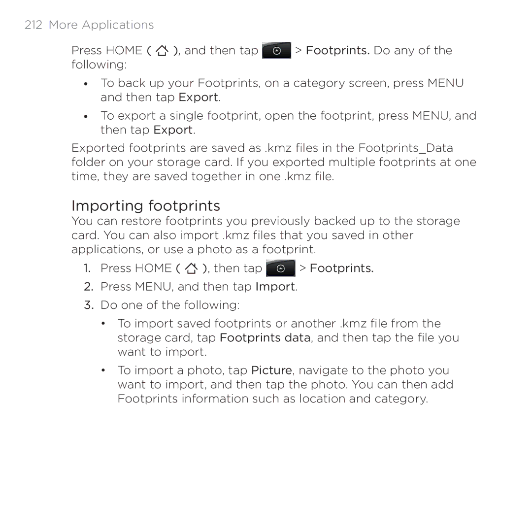 HTC 200 manual Importing footprints 