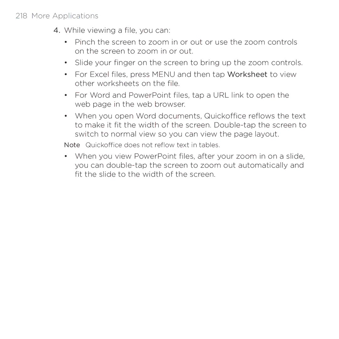 HTC 200 manual More Applications 