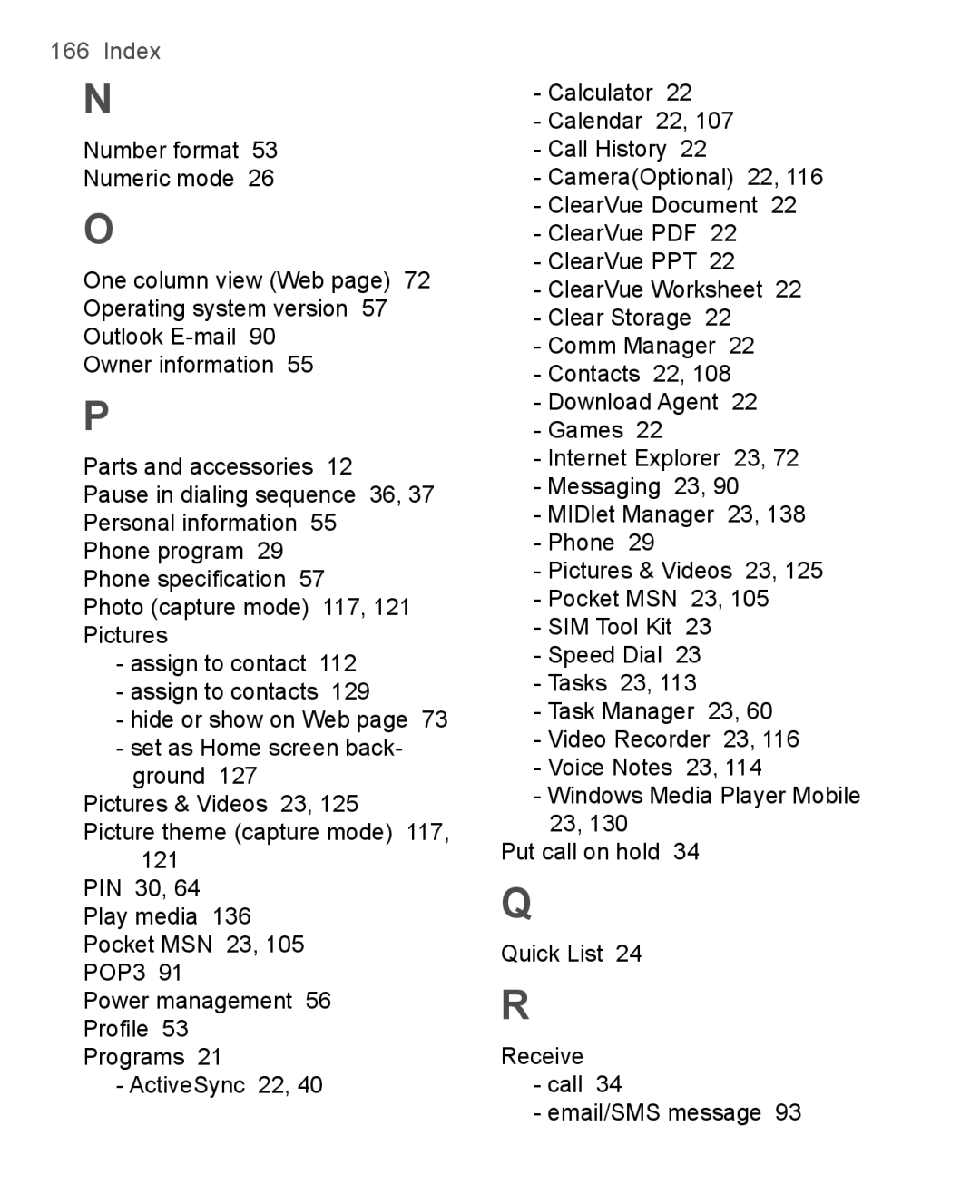 HTC 3100, 3125 user manual Personal information 