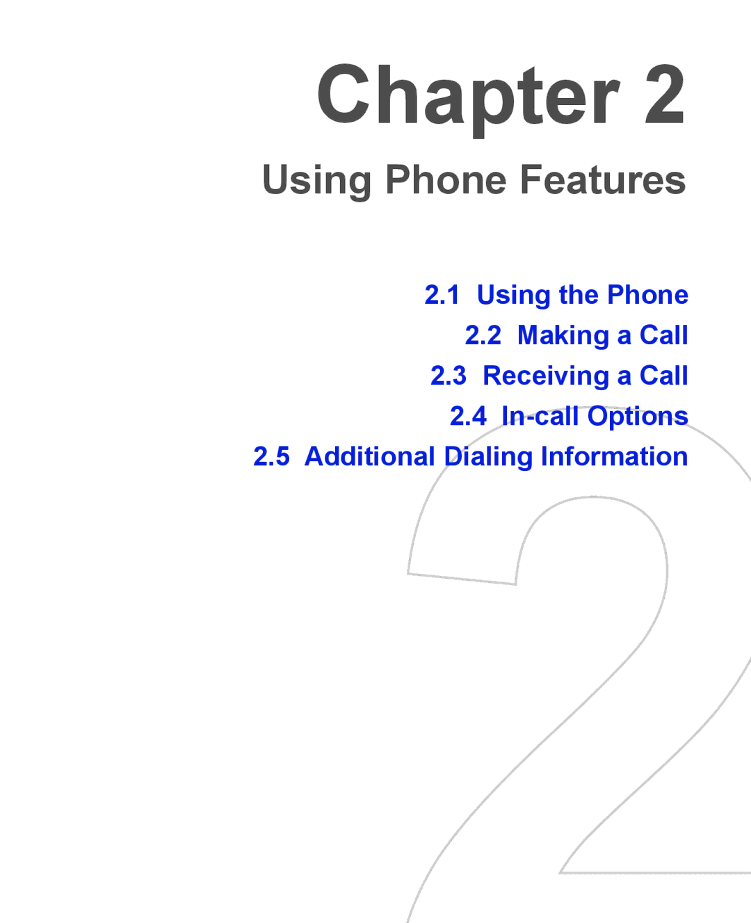 HTC 3125, 3100 user manual Using Phone Features 