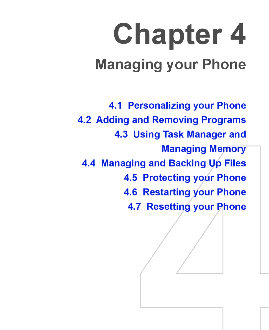 HTC 3100, 3125 user manual Managing your Phone 