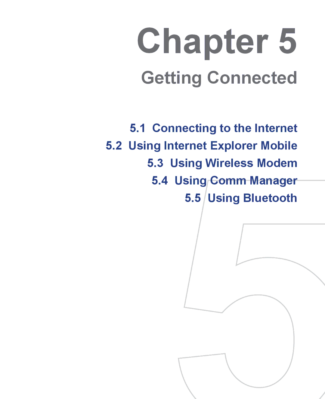 HTC 3100, 3125 user manual Getting Connected 