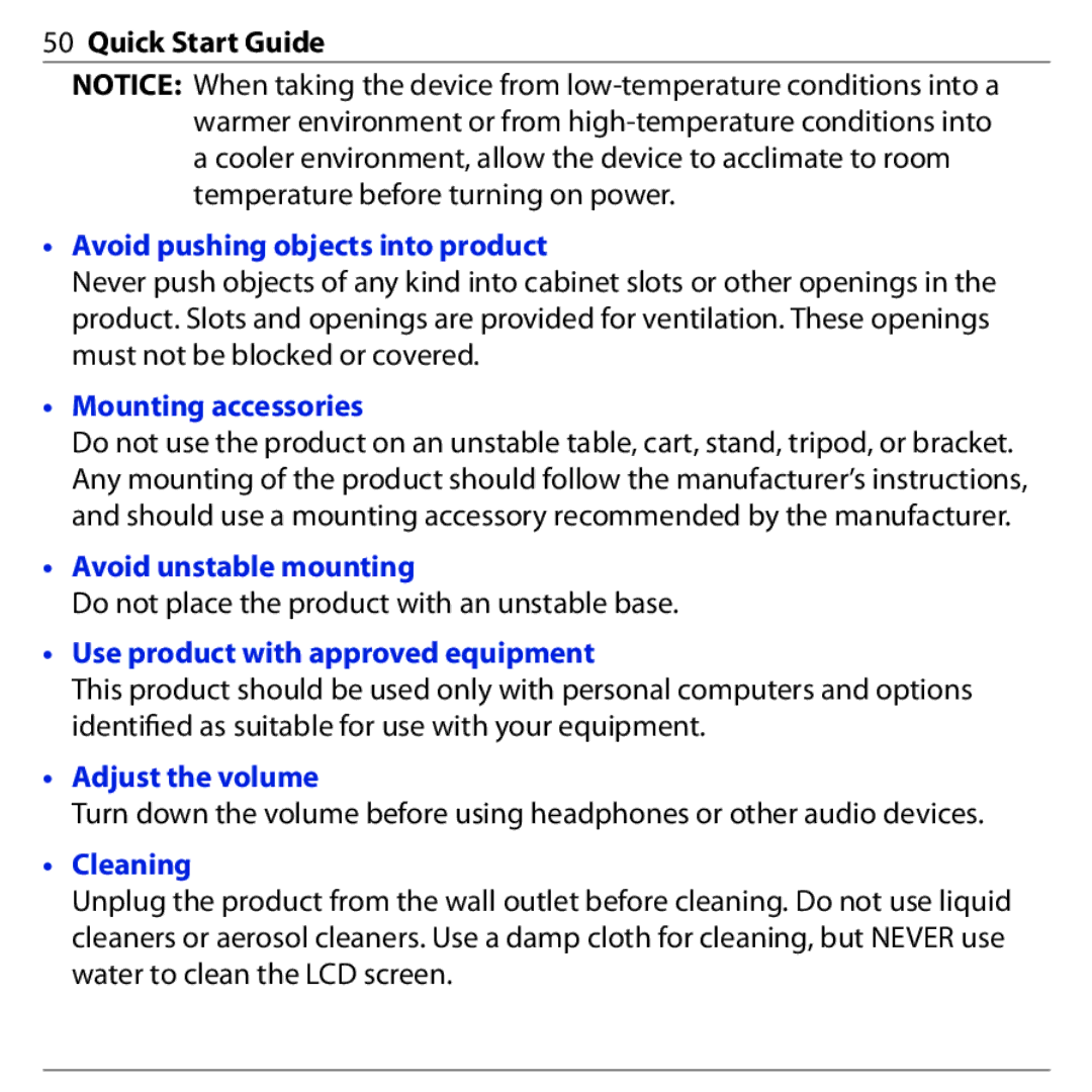 HTC 3G quick start Avoid unstable mounting 