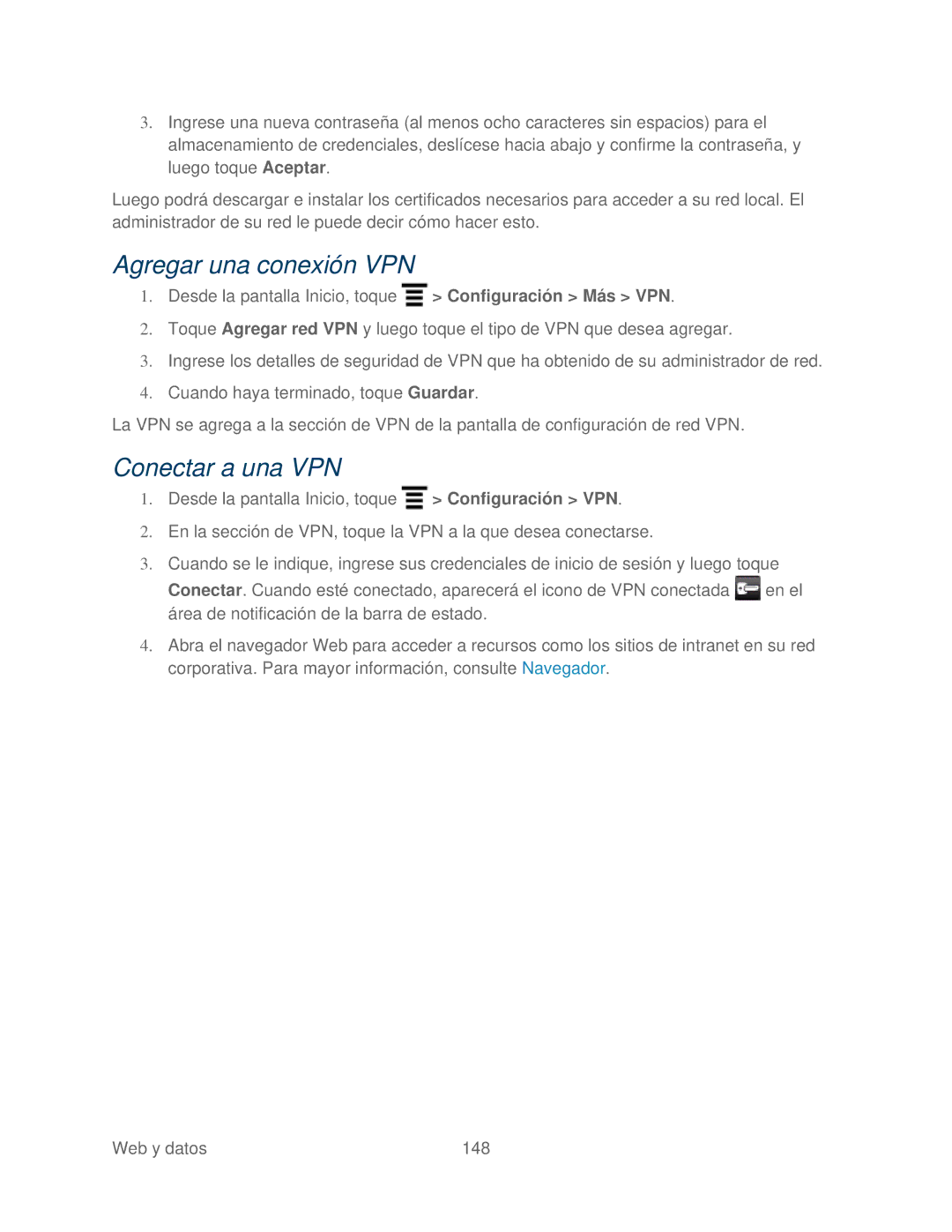 HTC 4G manual Agregar una conexión VPN, Conectar a una VPN 