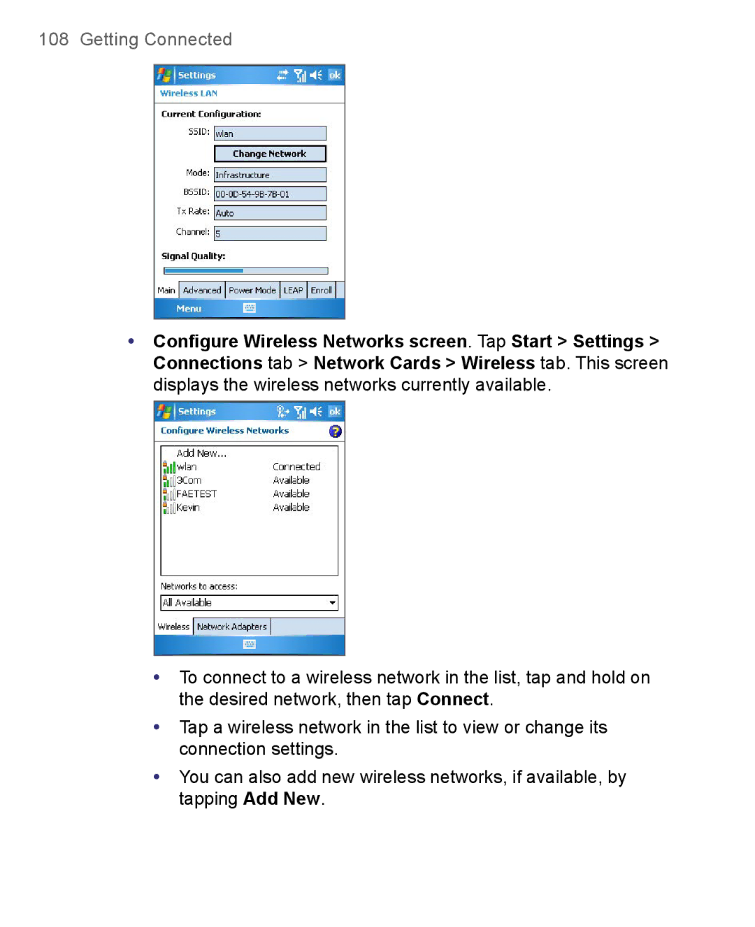 HTC 8500 user manual Getting Connected 