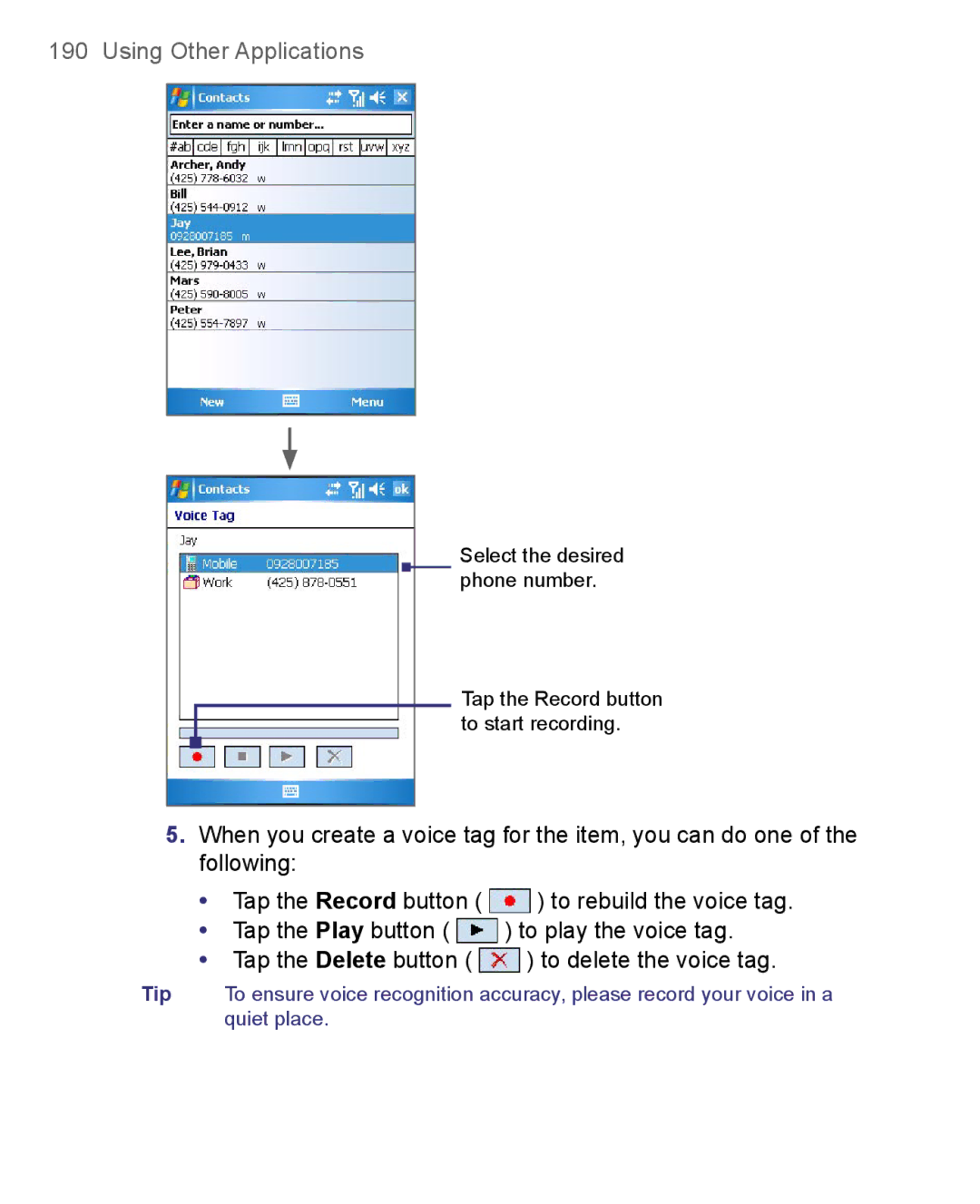 HTC 8500 user manual Using Other Applications 