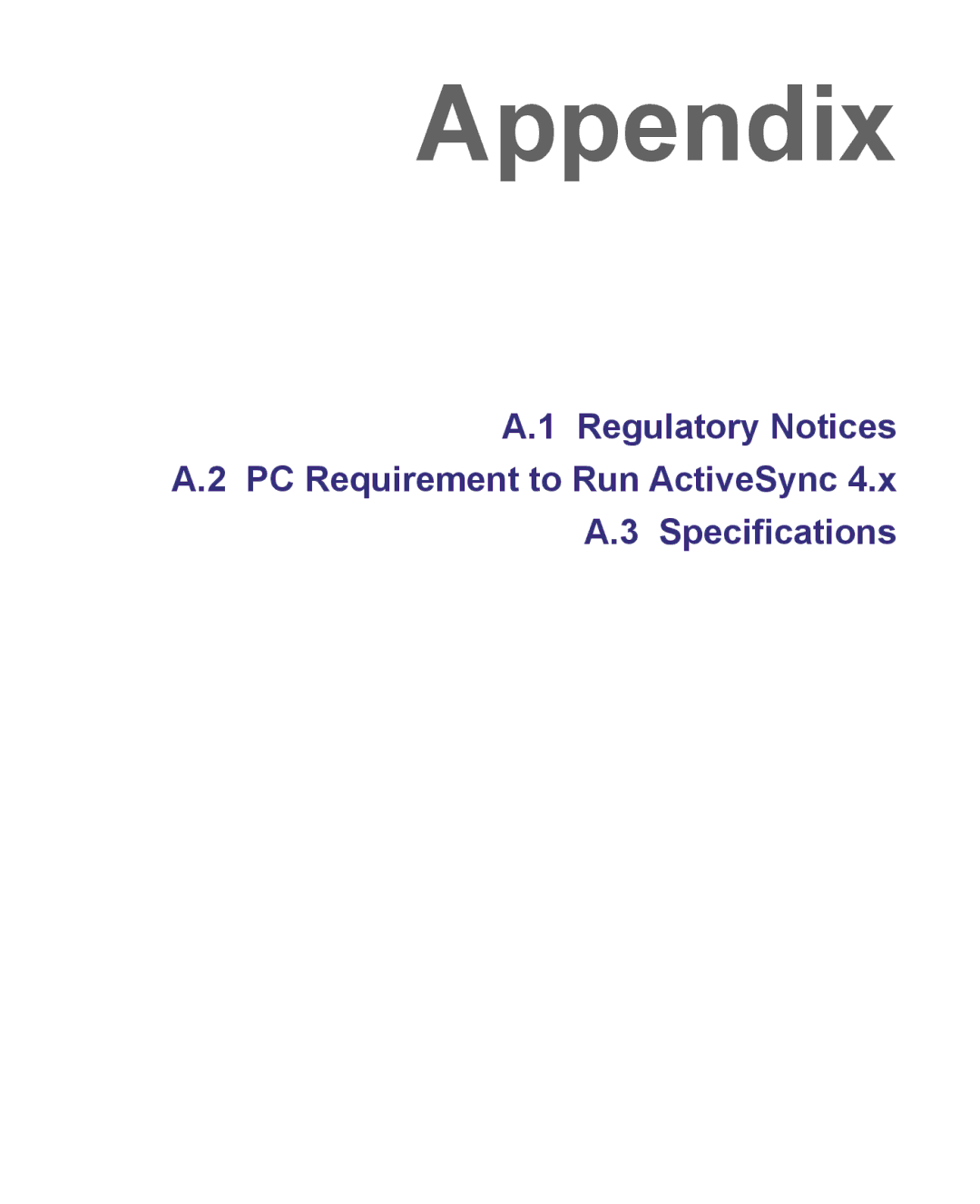 HTC 8500 user manual Appendix 