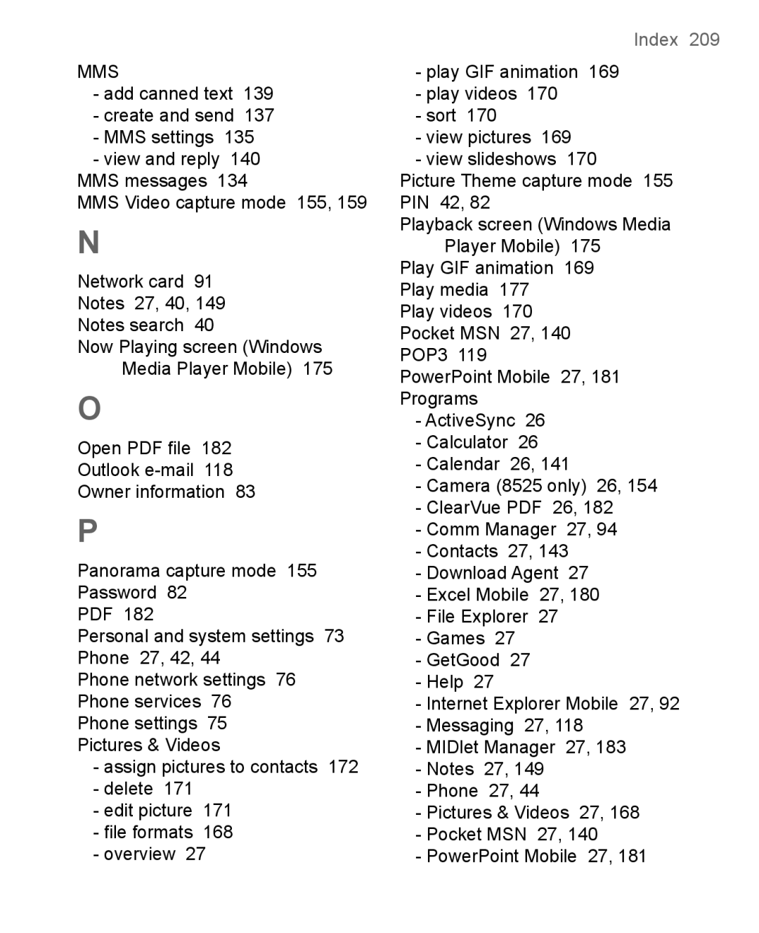 HTC 8500 user manual Mms 