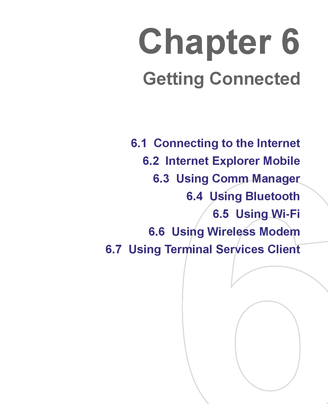 HTC 8500 user manual Getting Connected 