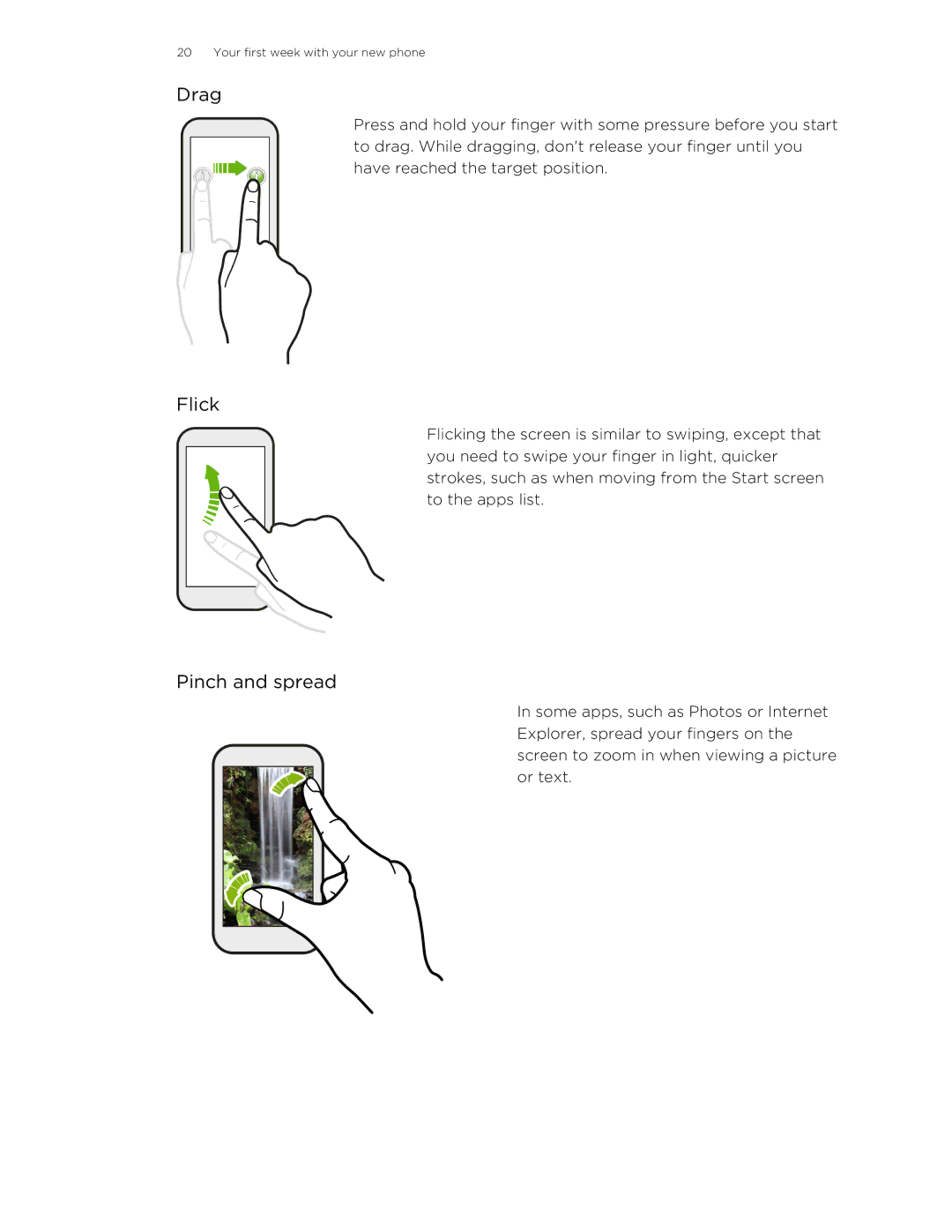 HTC 8S manual Drag 