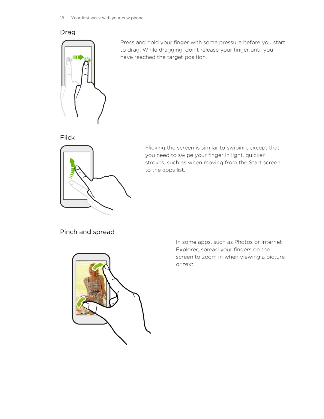 HTC 8X manual Drag 