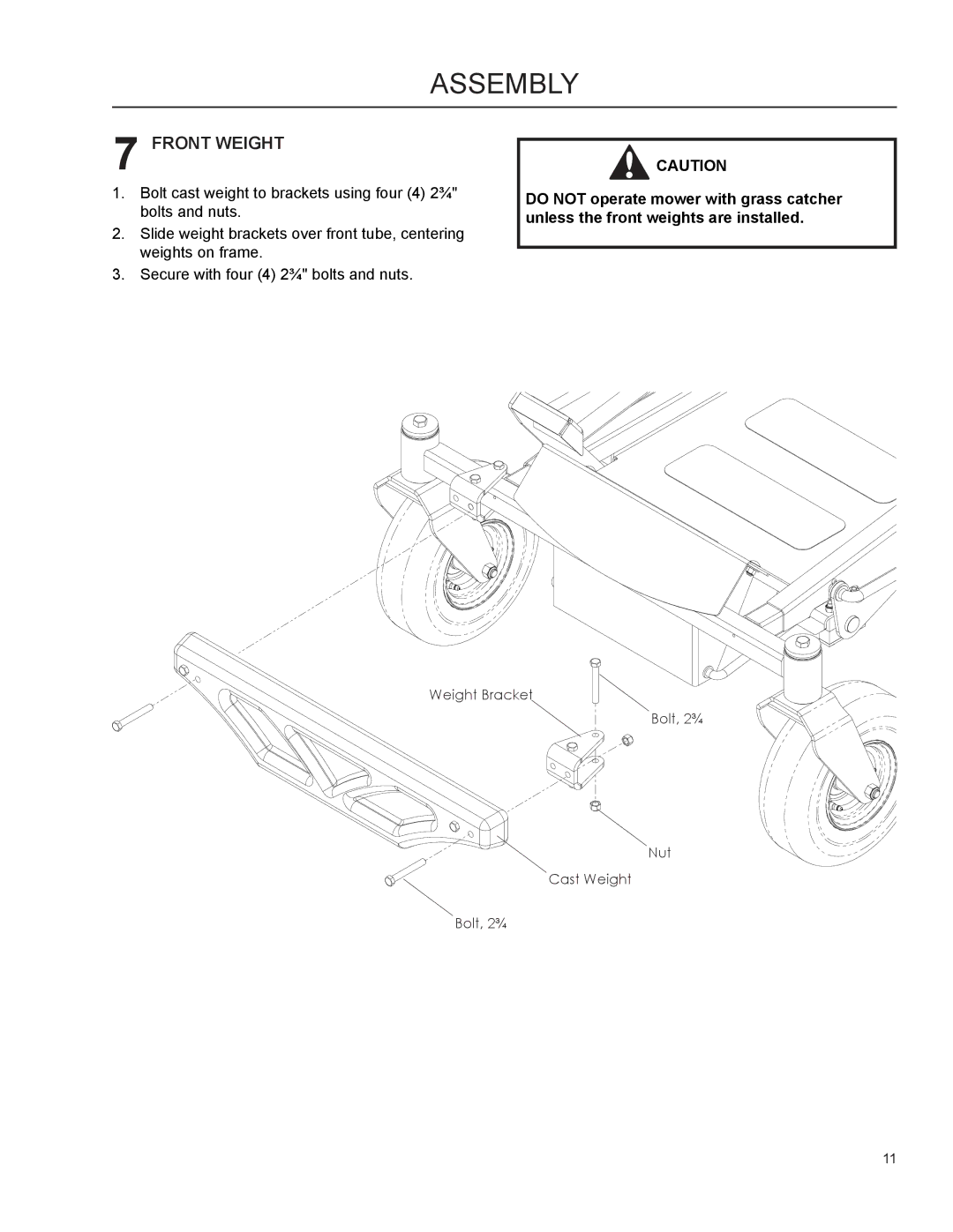 HTC 968 999732 manual Front Weight 