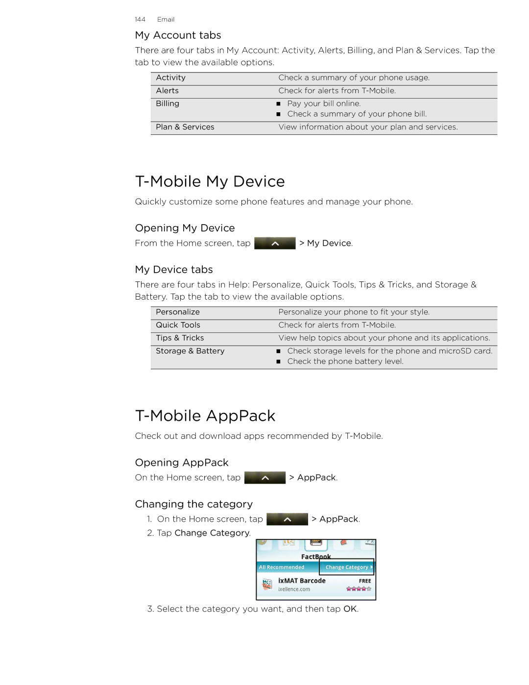 HTC 99HLR002-00 manual Mobile My Device, Mobile AppPack 