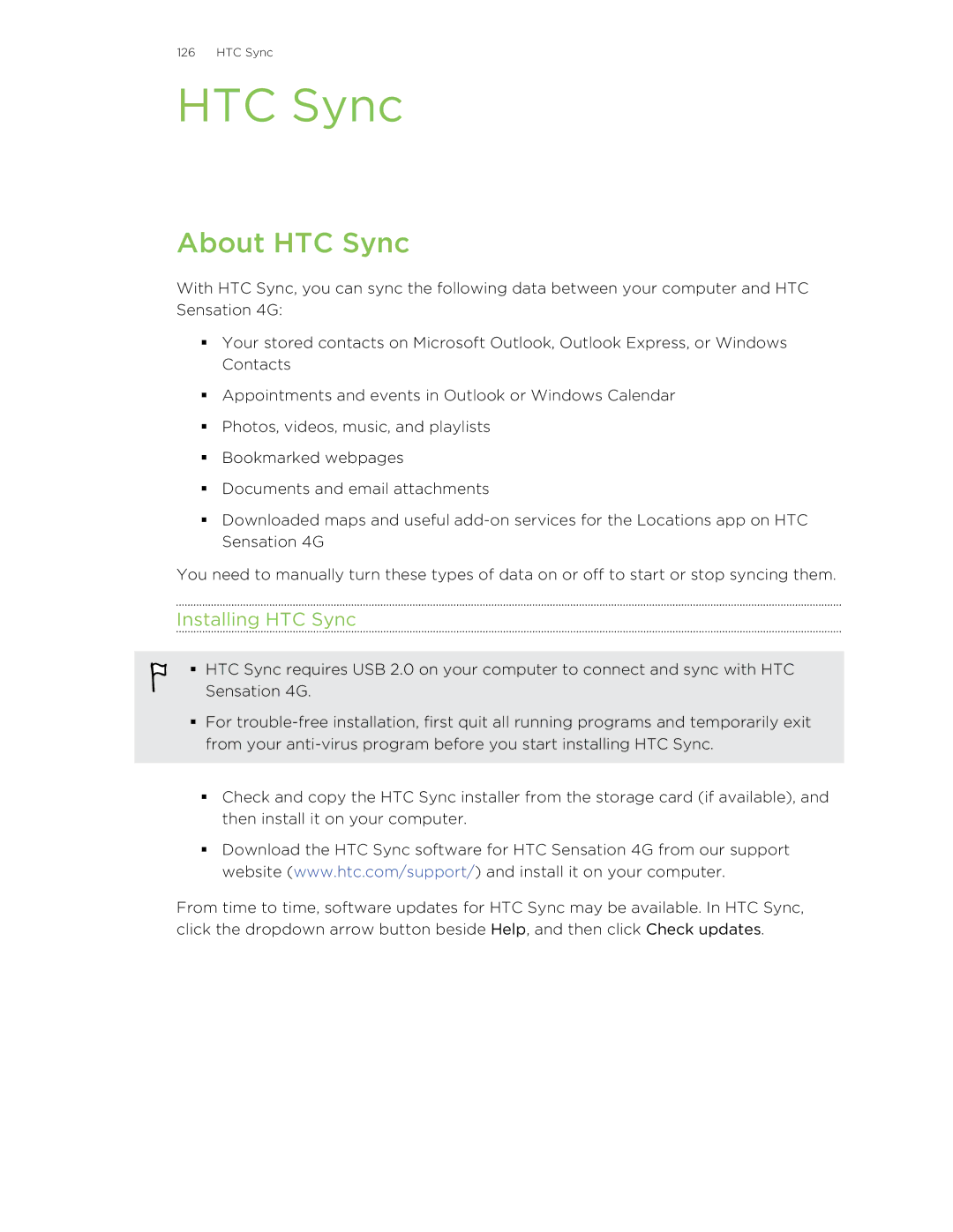 HTC 99HNA034-00 manual About HTC Sync, Installing HTC Sync 