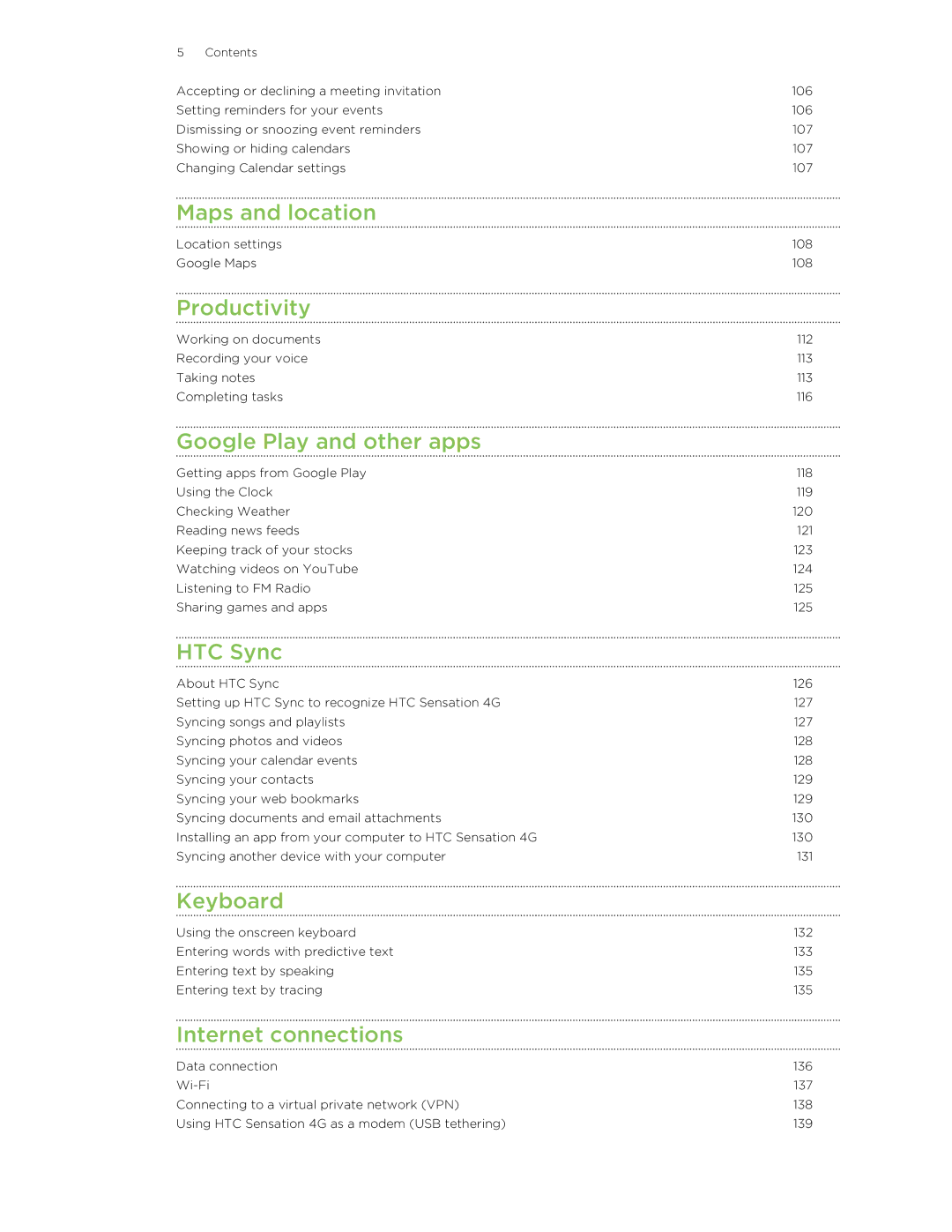 HTC 99HNA034-00 manual Maps and location 