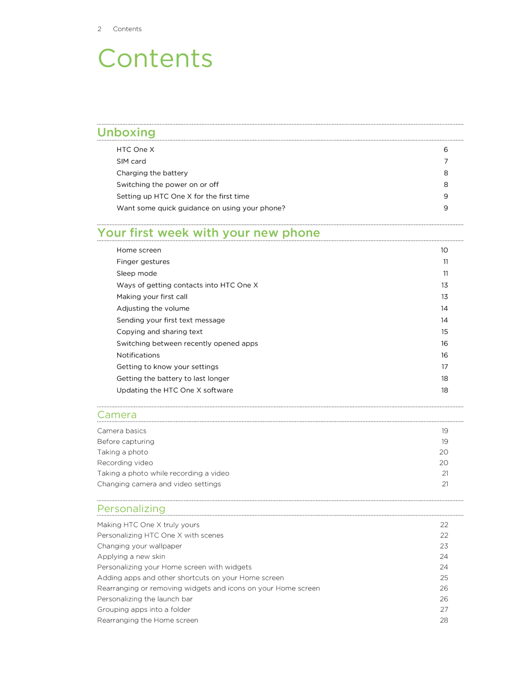 HTC 99HTB007-00 manual Contents 