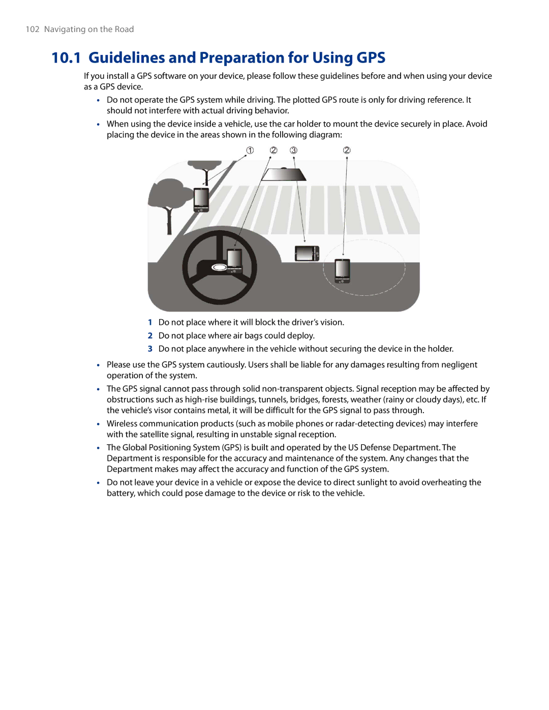 HTC AM171 manual Guidelines and Preparation for Using GPS 