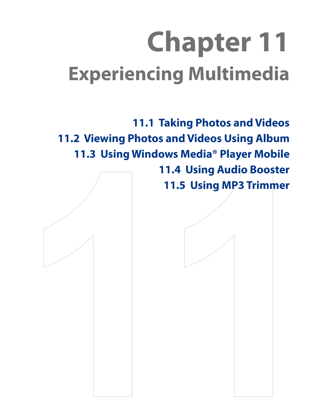 HTC AM171 manual Experiencing Multimedia 