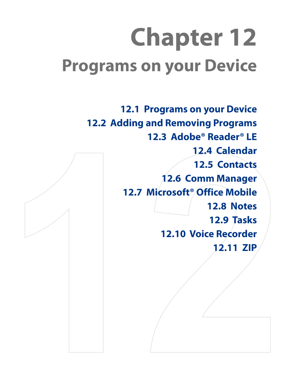 HTC AM171 manual Programs on your Device 