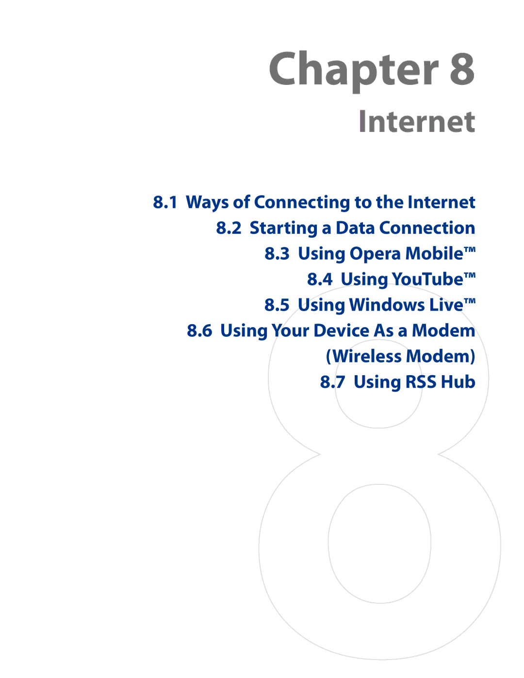 HTC AM171 manual Internet 