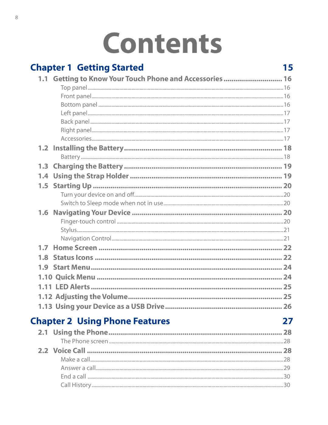 HTC AM171 manual Contents 