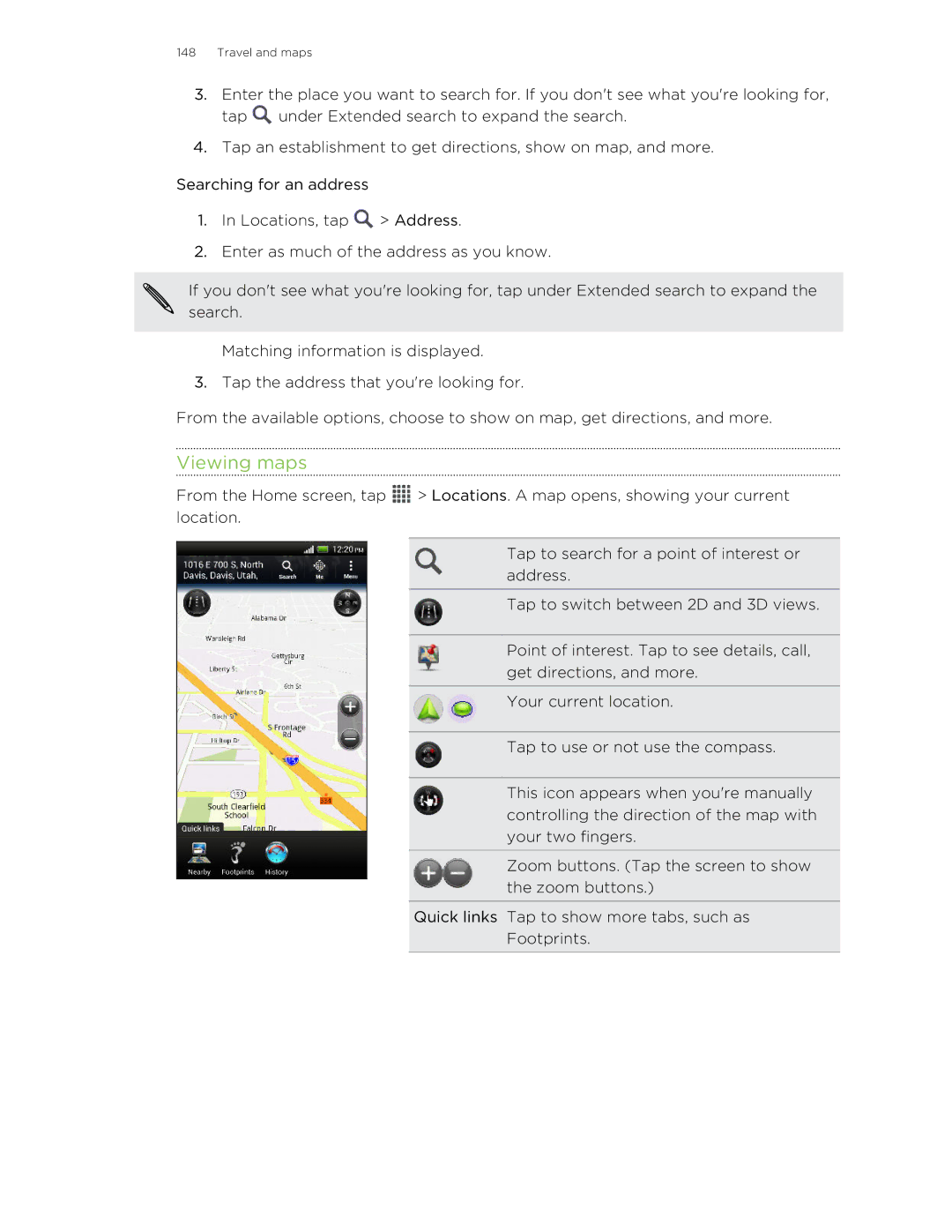 HTC Butterfly manual Viewing maps 