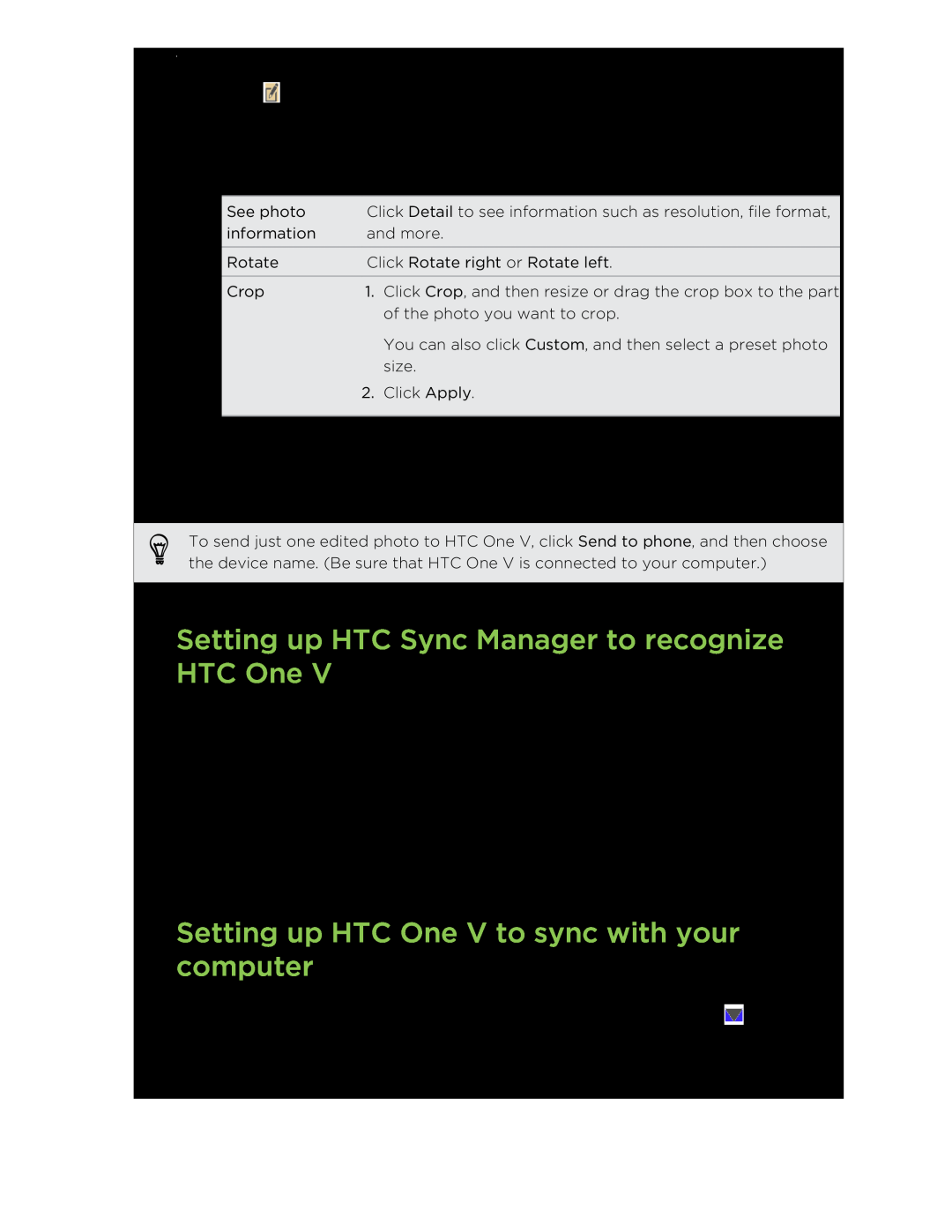 HTC C3HTCONEV4GBUNLOCKEDBLACK manual Setting up HTC Sync Manager to recognize HTC One, Your phone and computer 