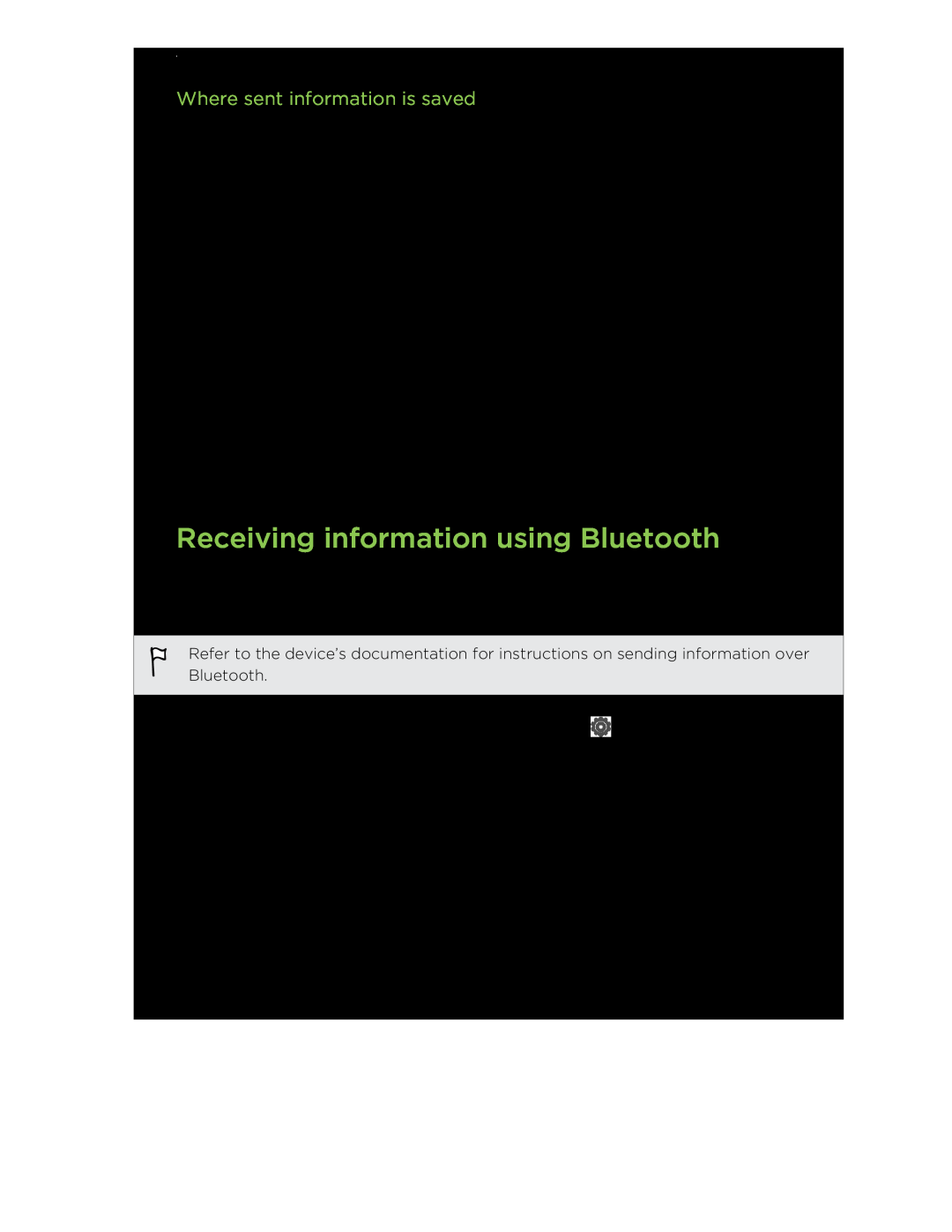 HTC C3HTCONEV4GBUNLOCKEDBLACK manual Receiving information using Bluetooth, Where sent information is saved 