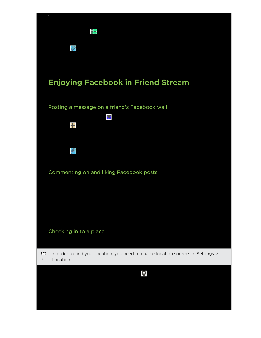 HTC C3HTCONEV4GBUNLOCKEDBLACK manual Enjoying Facebook in Friend Stream, Posting a message on a friends Facebook wall 