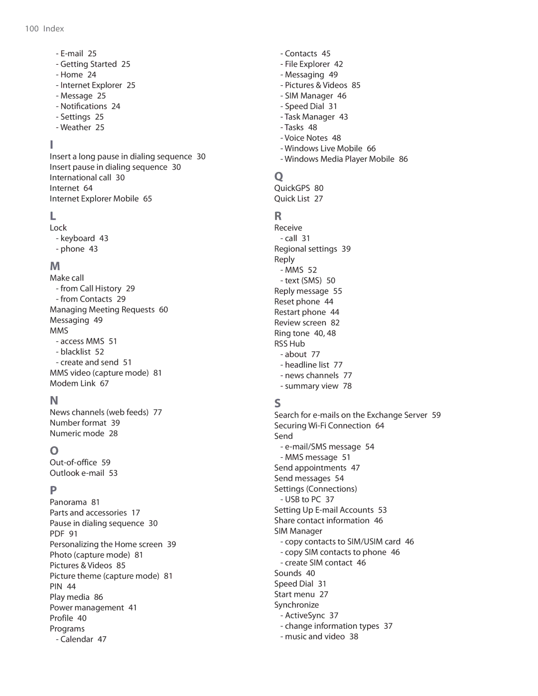 HTC CEDA100 user manual Mms 