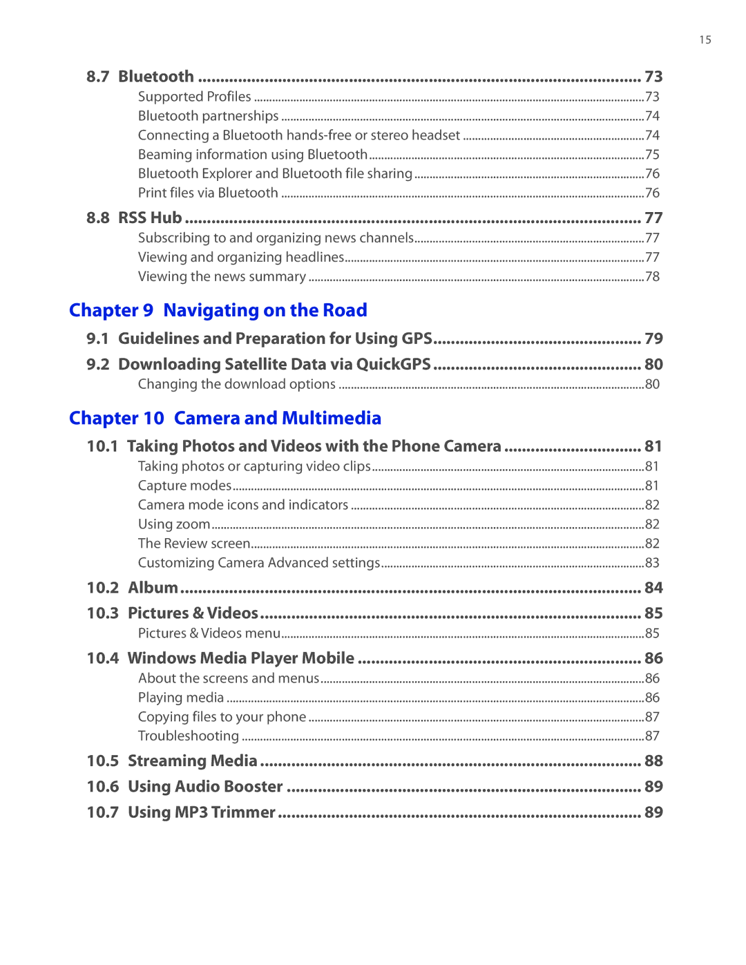 HTC CEDA100 user manual Navigating on the Road 