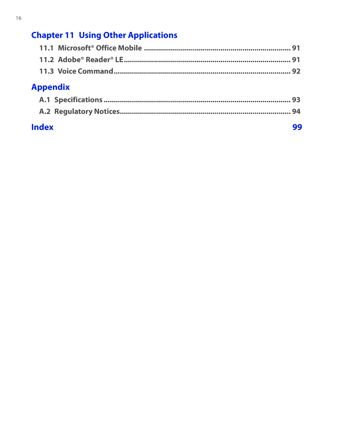 HTC CEDA100 user manual Using Other Applications 