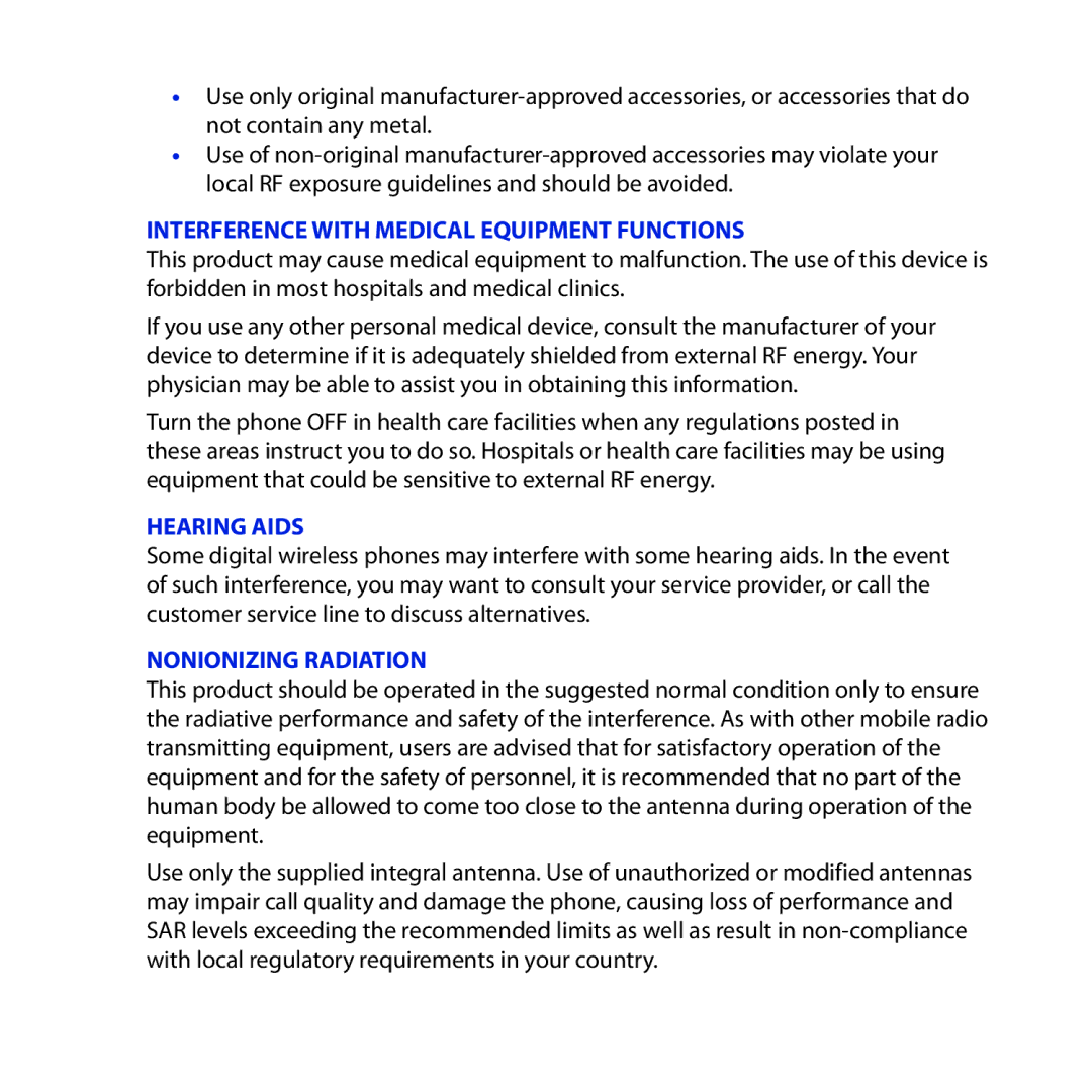 HTC Dash 3G manual Interference with Medical Equipment Functions 