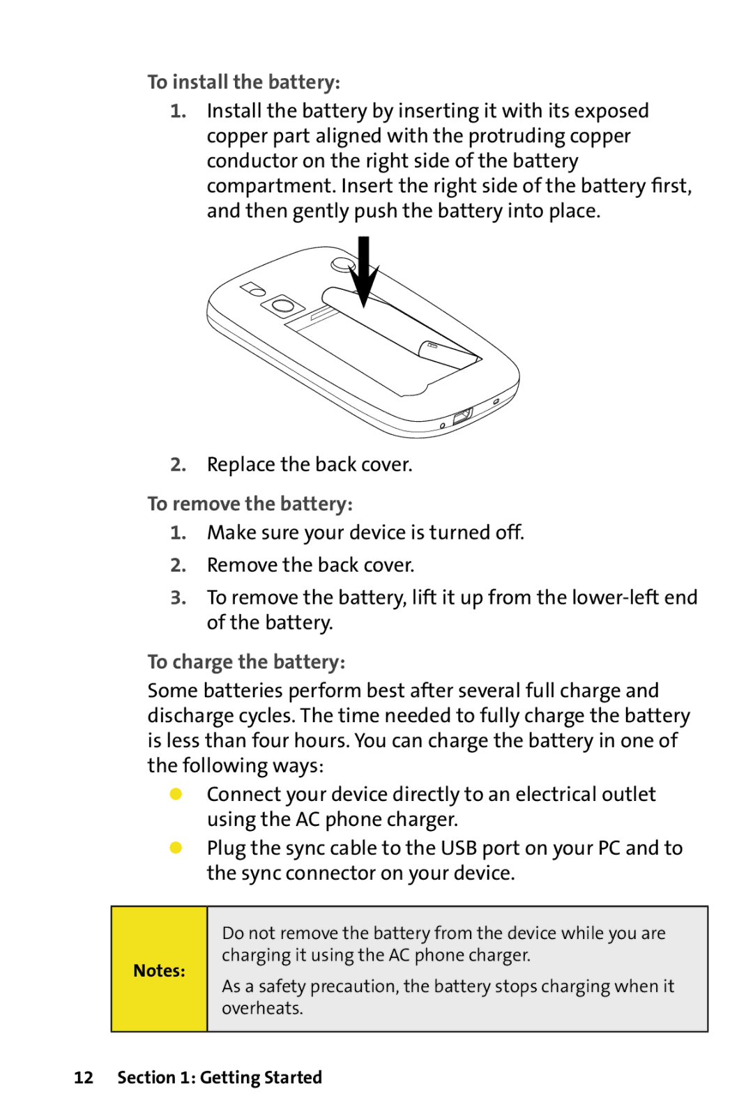 HTC Dash manual To install the battery, To remove the battery, To charge the battery 