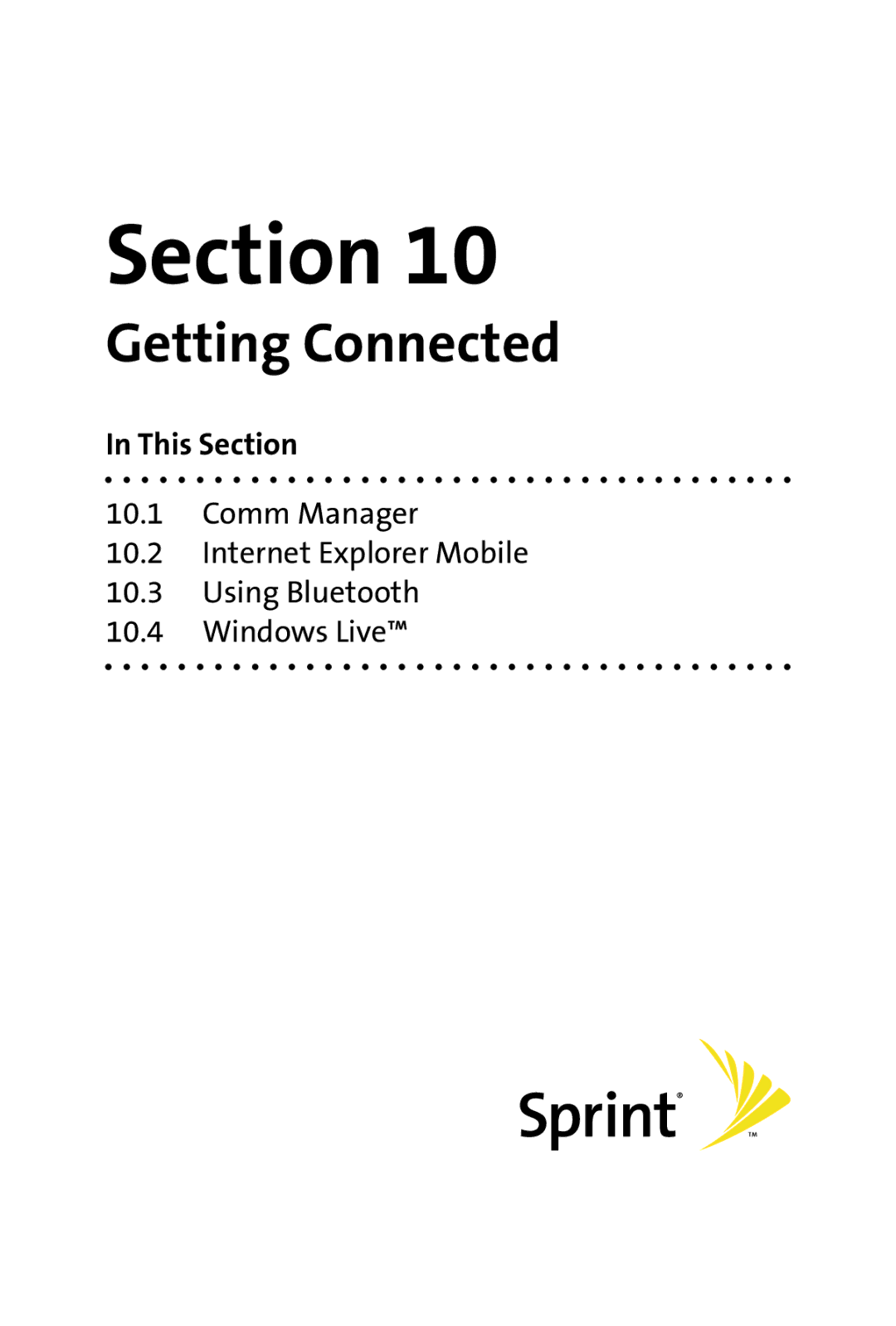 HTC Dash manual Getting Connected 