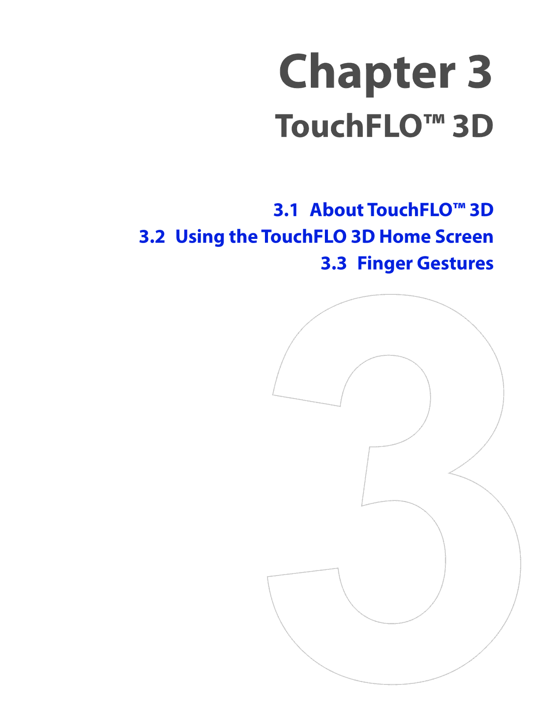 HTC DIAM400 user manual TouchFLO 3D 