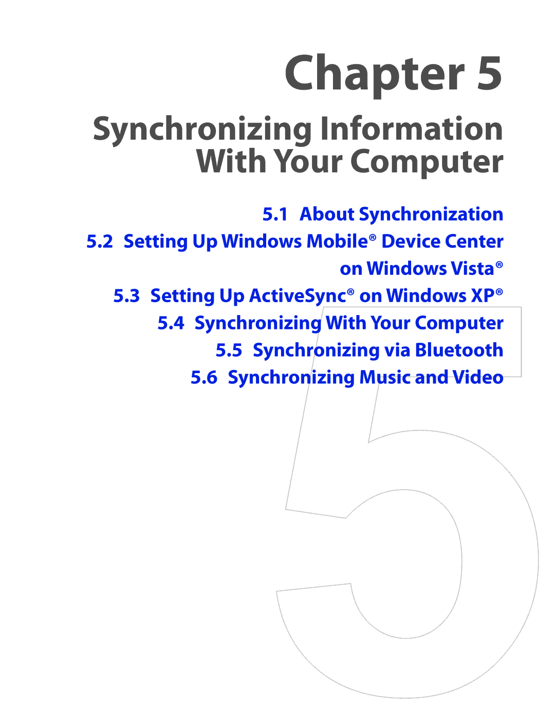 HTC DIAM400 user manual Synchronizing Information With Your Computer 