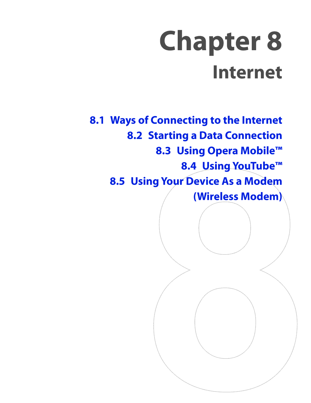 HTC DIAM400 user manual Internet 