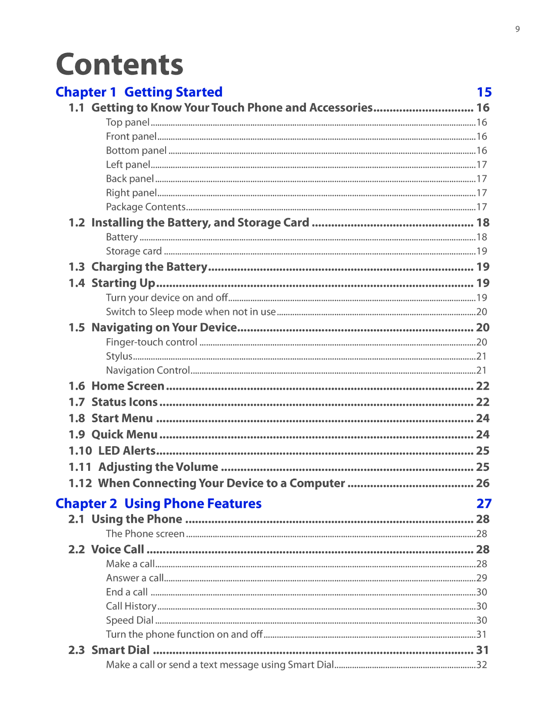 HTC DIAM400 user manual Contents 